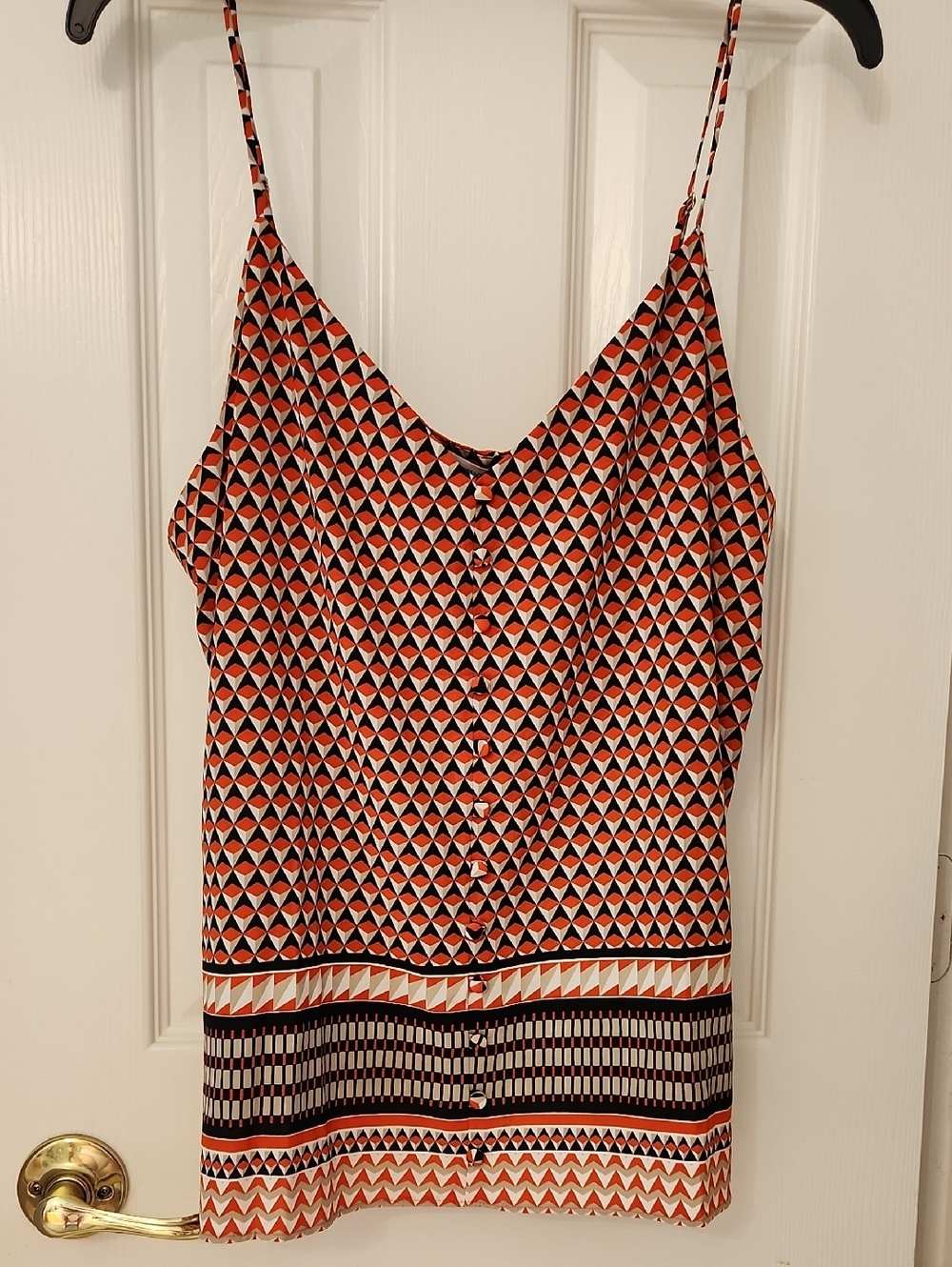 Calvin Klein Orange and Black Geometric Print Cami